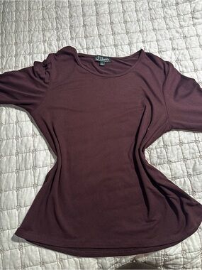 J. Jill Short Sleeve Scoop Neck Top in Plum
